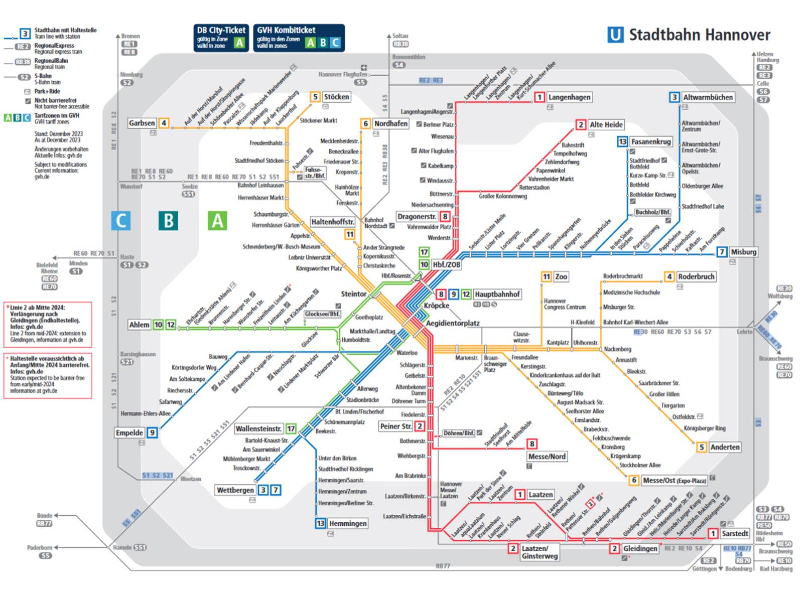 Der neue Liniennetzplan für das Jahr 2023 und 2024