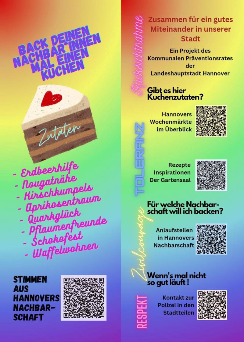 Ein Flyer mit QR-Codes.